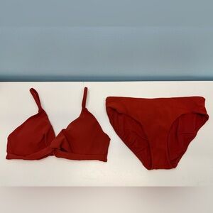 Women’s Burnt Orange Lululemon 2 Piece Summer Beach Pool Bathing Suit Size 5